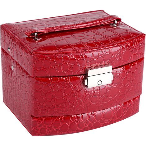 3-stöckige Schmuckaufbewahrungsbox für Halsketten und Ringe, Geschenkbox für Damen, Haushaltswaren (1/5)