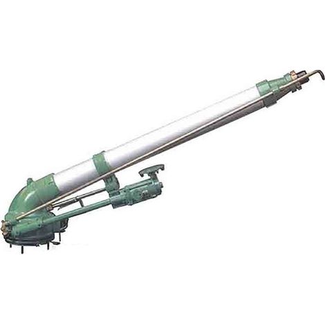 Agrar-Sprinkler Gemini Metall mit Flansch. Einstellbarer Bewässerungswinkel. Reichweite 56 bis 78 m. Impuls-Sprinkler, Bewässeru