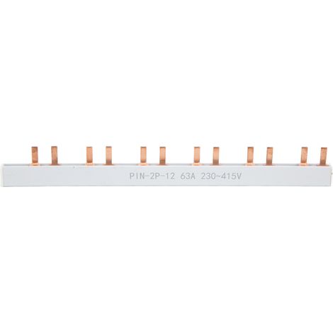 Barre de cuivre type broche 63A 2P 12 voies PVC, conductivité optimale pour boîtier de distribution disjoncteur 230-415V (1/5)