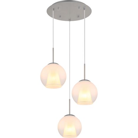 Globo - lámpara colgante - BARRY - acero - vidrio - Ø 45cm - E27