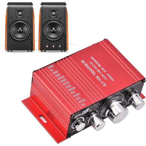 Amplificateur Audio Numérique Mini 12V 2 Canaux HiFi Stéréo avec Basse