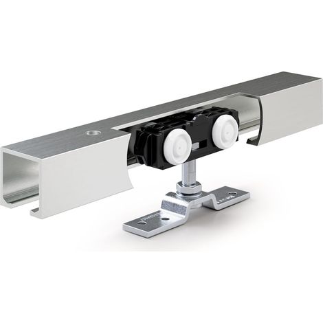 GEZE Schiebetürbeschlag mit Laufschiene Rollan 80 NT, Aluminium (1/2)