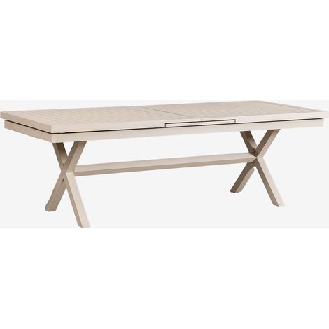 SKLUM Karena ausziehbarer rechteckiger Gartentisch aus Aluminium Beige Tapioca 240 - 300 x 100 cm
