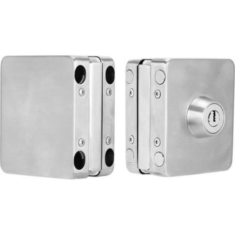 Serrure de porte en verre - MARQUE - Modèle 1007 - Acier inoxydable - Résistante - 3 clés incluses (1/4)