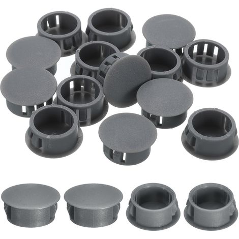 28Pcs Bouchon de Trou en Nylon, 18.5-19mm Diamètre de Trou Bouchon d'étanchéité Rond Souple et Flexible de Verrouillage Bouchons en Caoutchouc pour Bouteille, Tuyaux, Cuisine, Gris (1/5)