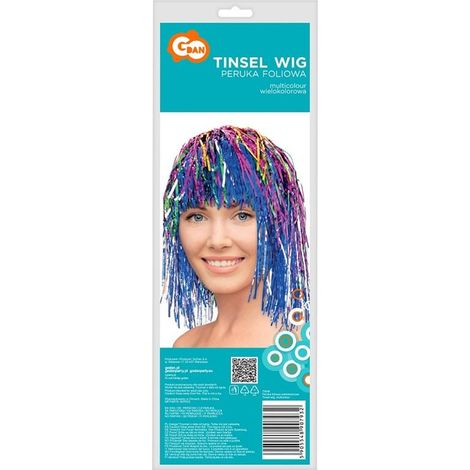 Peluca de papel de aluminio multicolor