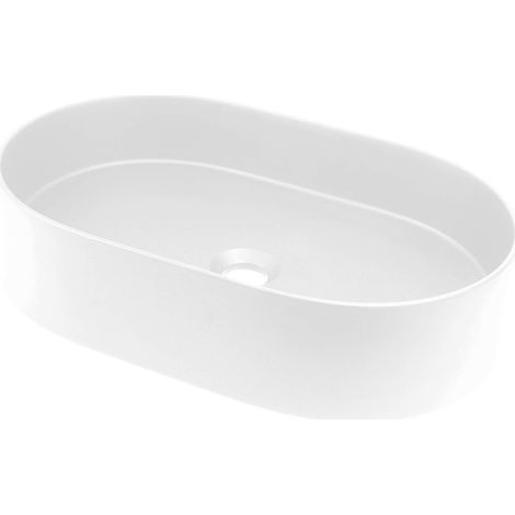 Lavabo in granito d'appoggio ovale finitura alabastro 35x55 cm - Delia