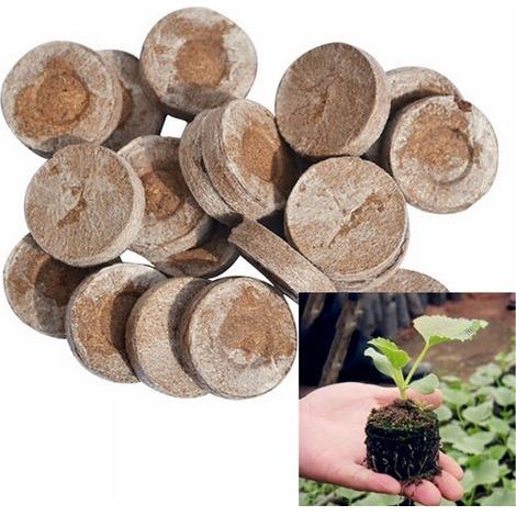 Anzuchtblöcke, verdichtete, nährstoffreiche Blumenerde, ideal für Stecklinge, Sämlinge, Blühpflanzen und Gemüse, Kokosfasersubstrat, Gartenmaterial (1/5)
