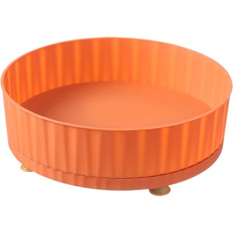 Drehbarer Gewürzständer für Vorratskammern und andere Aufbewahrungsorte, ideal für Arbeitsplatten, Kühlschränke und Gewürzregale. Durchmesser: 25 cm (orange).
