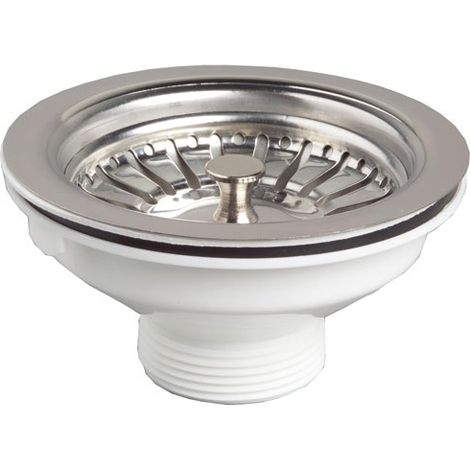 Wirquin – Bonde de lavabo inox 90mm – Panier amovible – Système d'ouverture fiable – Évacuation 1’’1/2 – Finition brillante