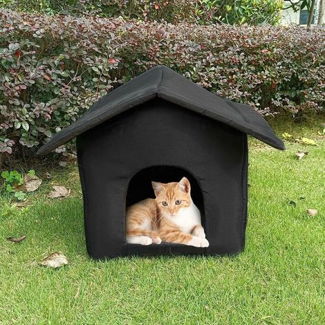 GABRIELLE Maison d'extérieur pour chats résistante aux intempéries, Maison d'intérieur pour chiens, Tente pour chats pliable et ré (1/4)