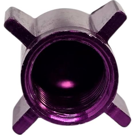 8 tapones de válvula con forma de cohete,para neumáticos de bicicleta,color morado