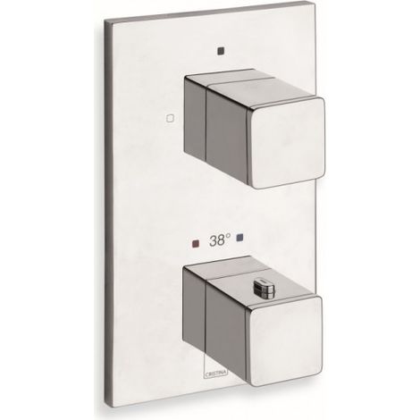 Facade Externe Quadri Laiton Thermostatique 1 Sortie Chrome Robinetterie QUADRI - CRISTINA ONDYNA XQ85151 (1/2)