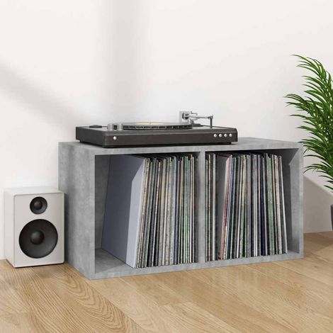 Boîte de rangement de vinyles-Coffre de rangement-Stockage Rangement Gris béton 71x34x36 cm 571466 (1/5)