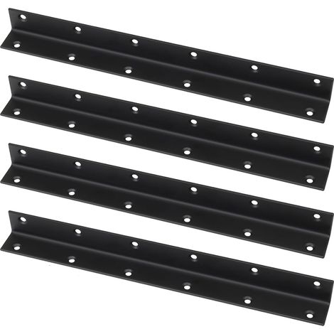 Connecteur d'Angle en L, Lot de 4, Équerre d'Angle Perforée 90 Degrés, Renfort Robuste pour Bois, pour Renforcements, Réparations, Tables, Meubles (1/5)