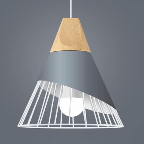 1 Suspension Luminaire E27,Métal Et Bois,Design Rétro,Plafonnier,Chambre Salle à Manger Cuisine