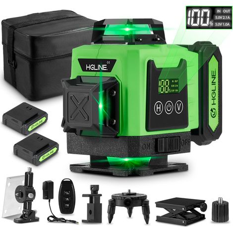 Onevan – Niveau laser autonivelant 4D 16 lignes – Portée 25 m – 2 batteries lithium-ion – Étanchéité IP54 – Télécommande jusqu'à 30 m (1/5)