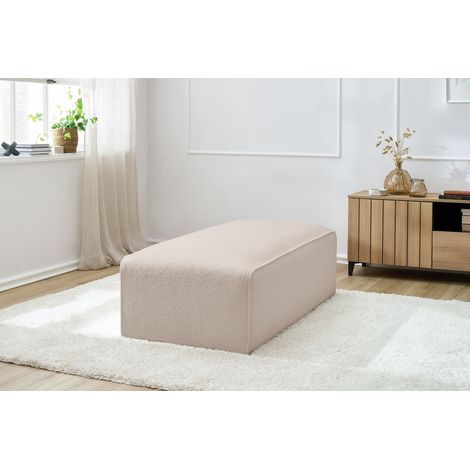 BOBOCHIC - Pouf pour canapé modulable MEGEVE tissu bouclette Beige (1/5)
