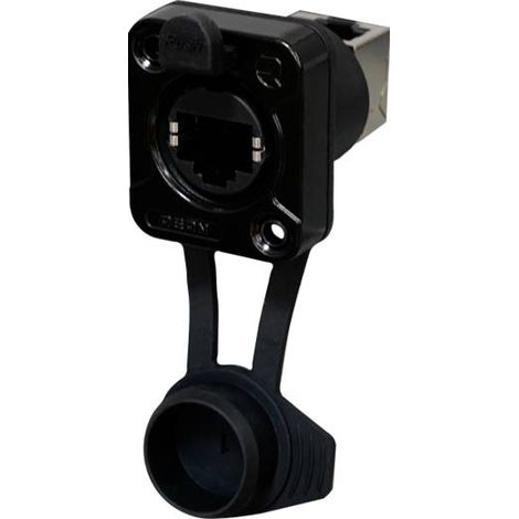 Rean AV RJ45 Feedthrough, 90° UP, IP65 Airtight RRE8F-Z-011-1 embase femelle noir 1 pc(s) Q890343 (1/3)