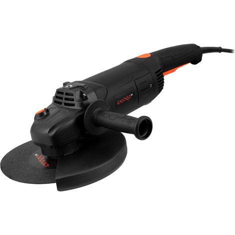 Dnipro-M Amoladora Angular 2400W 230 mm (Radial Grande), 6500 rpm, Rosca M14, Mango Giratorio 5 Posiciones, Arranque Suave, Antirreinicio, Uso Intensivo en Metal Piedra Hormigón. GL-240