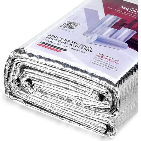 Rolle 3 mm reflektierende Isolierfolie, doppelseitige Aluminiumfolie, für Dächer, Fenster, Türen und Garagen (1/5)