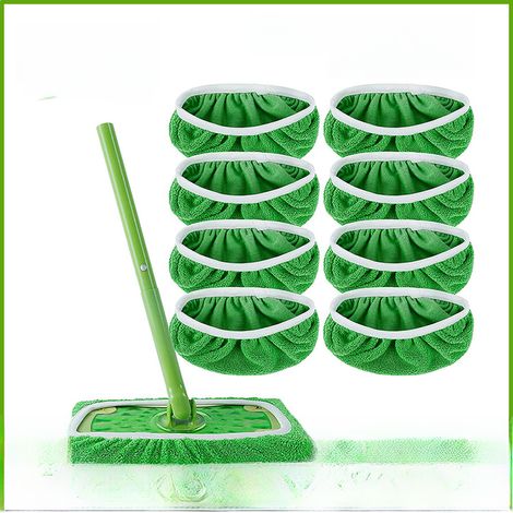 Housse de rechange absorbante pour balai plat Swiffer, compatible avec les balais rotatifs humides et secs. (1/5)