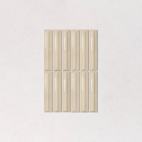 Faience Effet Zellige Beige NOUVELLE 3x16cm 3D Almond