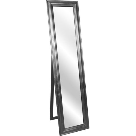Miroir sur Pied de Dressing en Bois argenté 160 x 40 x 3 cm