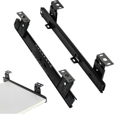 Glissière pour Tiroir Charge Lourde/Coulisse sous Tablette - 30kg, Coulisse à Billes Silencieuse, 3 Hauteurs de Suspension (1/5)