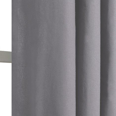 Rideau avec oeillets - Tamisant - Coton - Gris - 140x240cm (1/3)