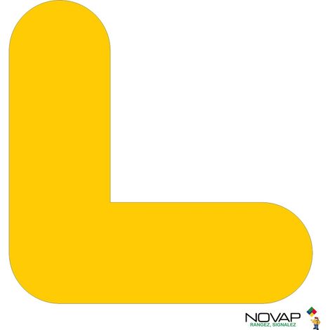 Lot de 10 adhésifs marquage au sol - angle jaune 150 x 150mm - 4003030 (1/2)