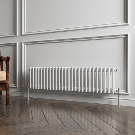 Traditional 2 Column White Radiator (300mm H × 1190mm W) – 2723 BTU / 798W – Cast Iron Style (1/5)
