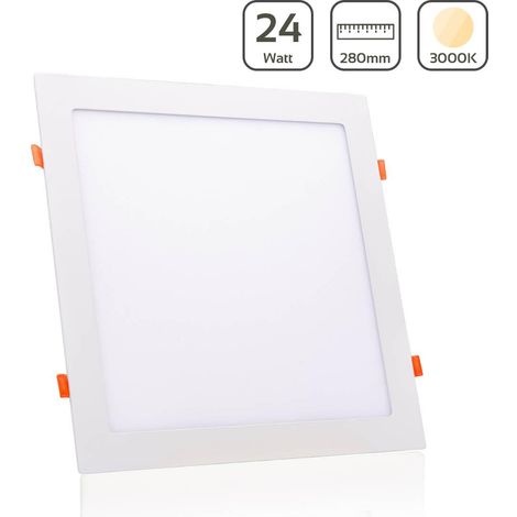 LED Panel Einbaustrahler eckig weiss - Lichtfarbe: Warmweiß 3000K - Ausführung: 24W 300x300mm Ausschnitt 280x280mm (1/3)