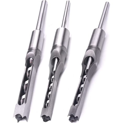 Jeu de 3 forets carrés, acier, 19 mm, gris (1/5)
