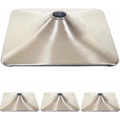 Set 4x basi quadrate per sgabelli metallo spazzolato Ø 37,5cm
