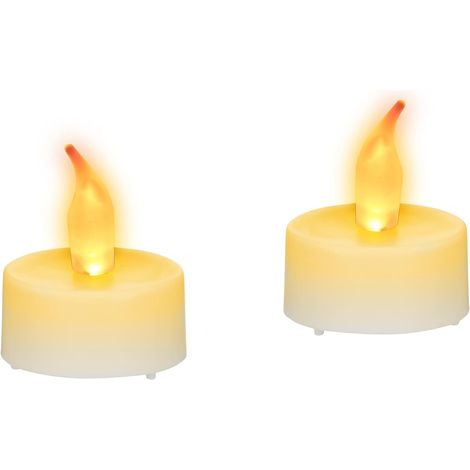 Bougie LED Flamme Jaune Lot de 20 Bougie de Table électrique Mariage Déco Fête Piles (1/2)