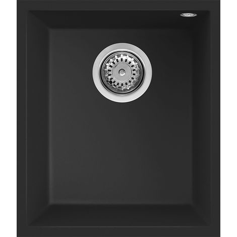 Elleci LKQ10086BSO - Lavello quadra 100, 38x44, 1V, black sottotop (1/3)