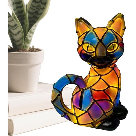 Veilleuse chat, Lampe de table en résine en forme d'animal (1/5)