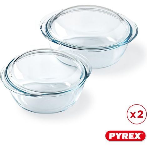 Set di 2 cocotte - PYREX - Vetro - Rotondo - 1 L (1/2)