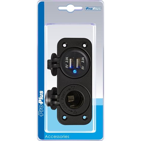 Kit da incasso presa DIN porta USB doppia tipo A 2x2100mA in blister