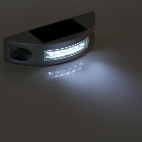 Lámpara solar LED para exteriores – 6 LED, aluminio fundido a presión, blanca – iluminación de caminos/entradas, grado de protección IP68 (1/2)