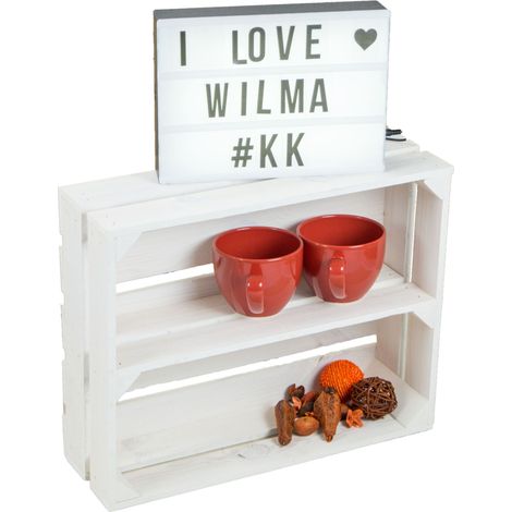 flaches Obstkistenregal "Wilma längs" weiß (1/3)