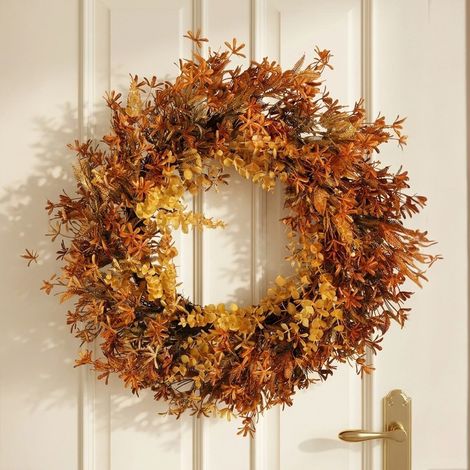 Warm Russet Toned Autumnal Leaf Wreath (1/2)
