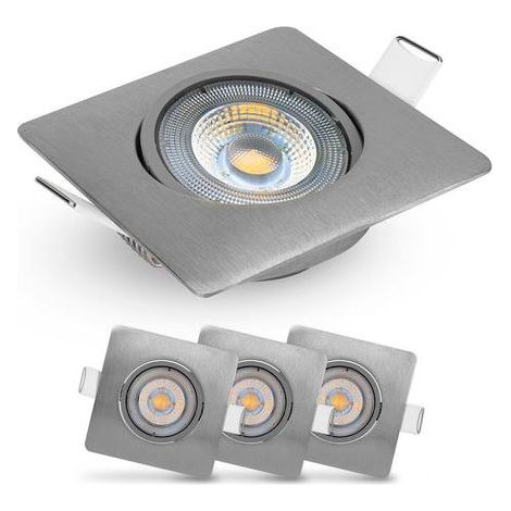 Lot de 3 Spot LED Encastrable Carré Orientable 50° Blanc Chaud 3000K 5W Pour Salon Cuisine Bureau (1/5)