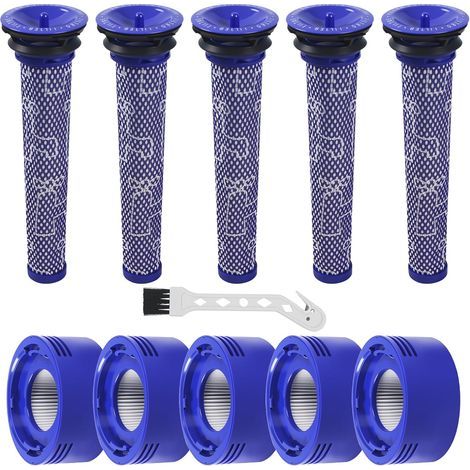 10 Stück V8-Filter für Dyson, V7 V8-Ersatzfilter, 5 HEPA-Filter + 5 Filter, Ersatzfilter für Dyson V7/V8 – Ersatz der Referenzen 965661-01 und 967478-01 (1/5)