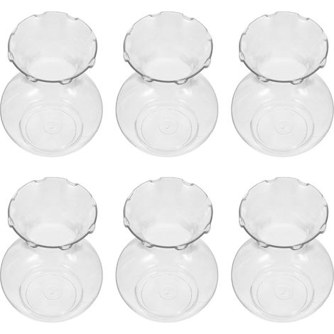 Lot de 6 Vases Transparents en Pet Résistants aux Chocs, Légers et Modernes pour Fleurs et Plantes, Décor de Bureau et Divers Espaces, Capacité 500ml (1/5)