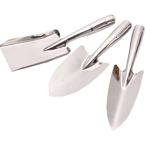 Lot de 3 truelles de jardin en acier inoxydable résistant à la rouille, pelles à main, petits outils de jardinage pour le désherbage