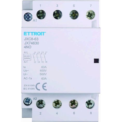 Contattore AC 4P 63A 4NO 380V Occupa 3 Moduli DIN