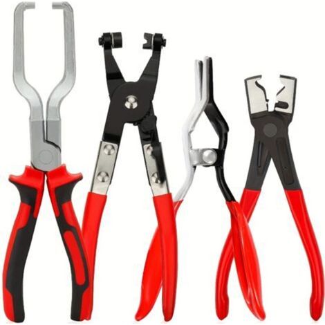 Jeu de 4 pinces à colliers de serrage professionnelles - Outils pour déconnecter et retirer les conduites de carburant en réparation automobile (1/5)