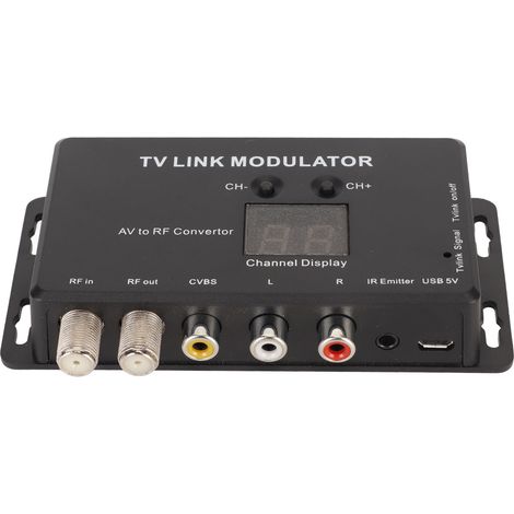 Modulateur TV Link réglable, compatible PAL et NTSC, convertisseur AV vers RF avec câble de charge USB pour décodeurs AV. (1/5)